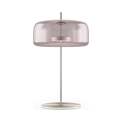 Jube G LED Table Lamp in Matt Steel/Light Amethyst Transparent.