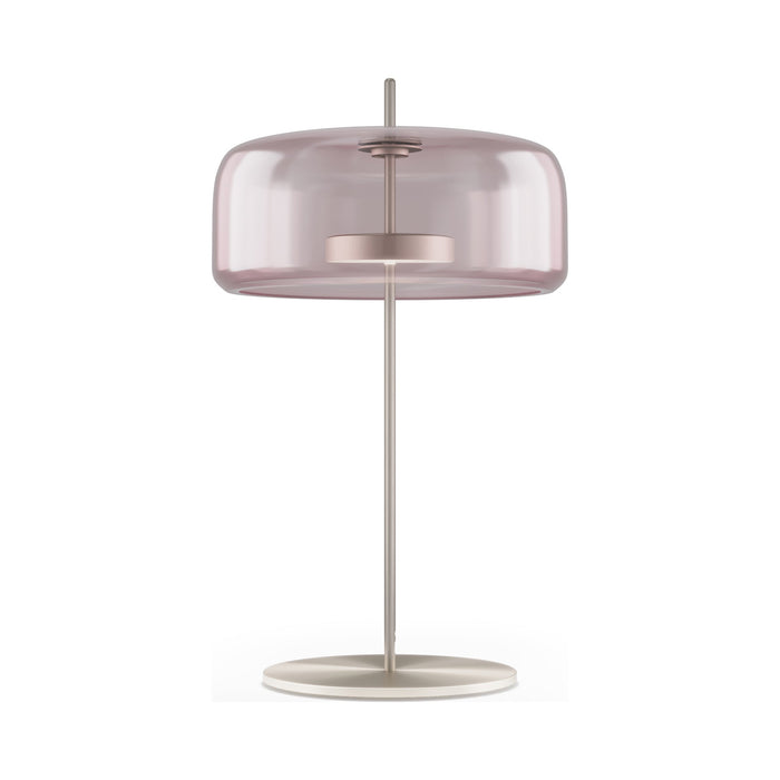 Jube G LED Table Lamp in Light Amethyst Transparent/Matt Steel.