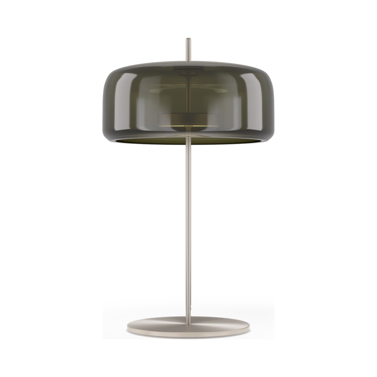 Jube G LED Table Lamp in Matt Steel/Old Green Transparent.