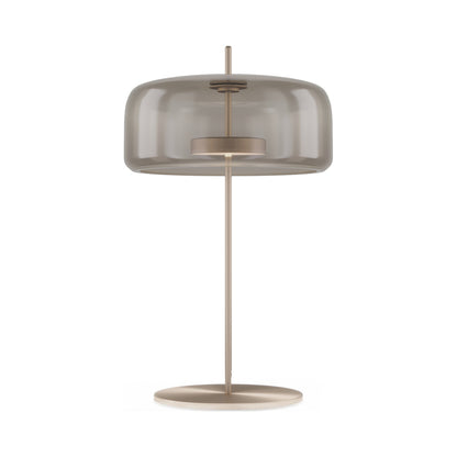 Jube G LED Table Lamp in Matt Gold/Smoky Transparent.