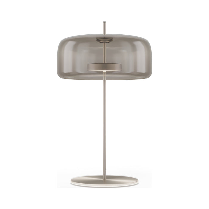 Jube G LED Table Lamp in Matt Steel/Smoky Transparent.
