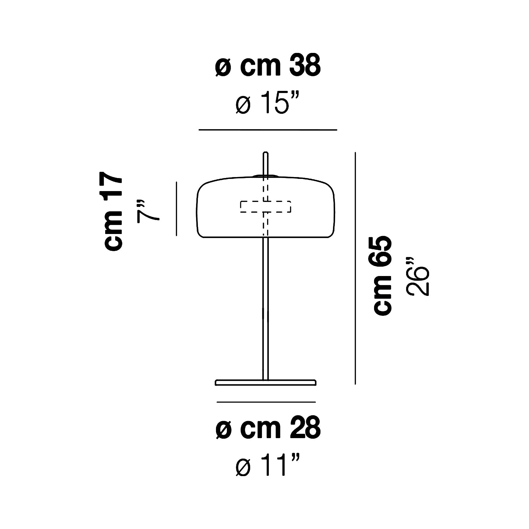 Jube G LED Table Lamp - line drawing.