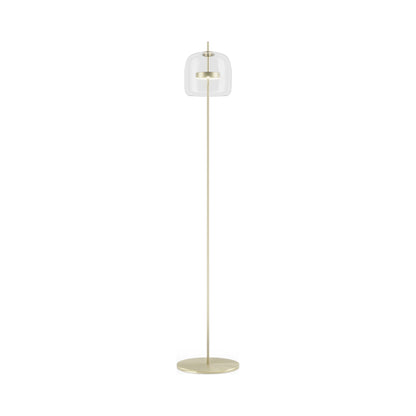 Jube LED Floor Lamp in Matt Gold/Crystal Transparent.