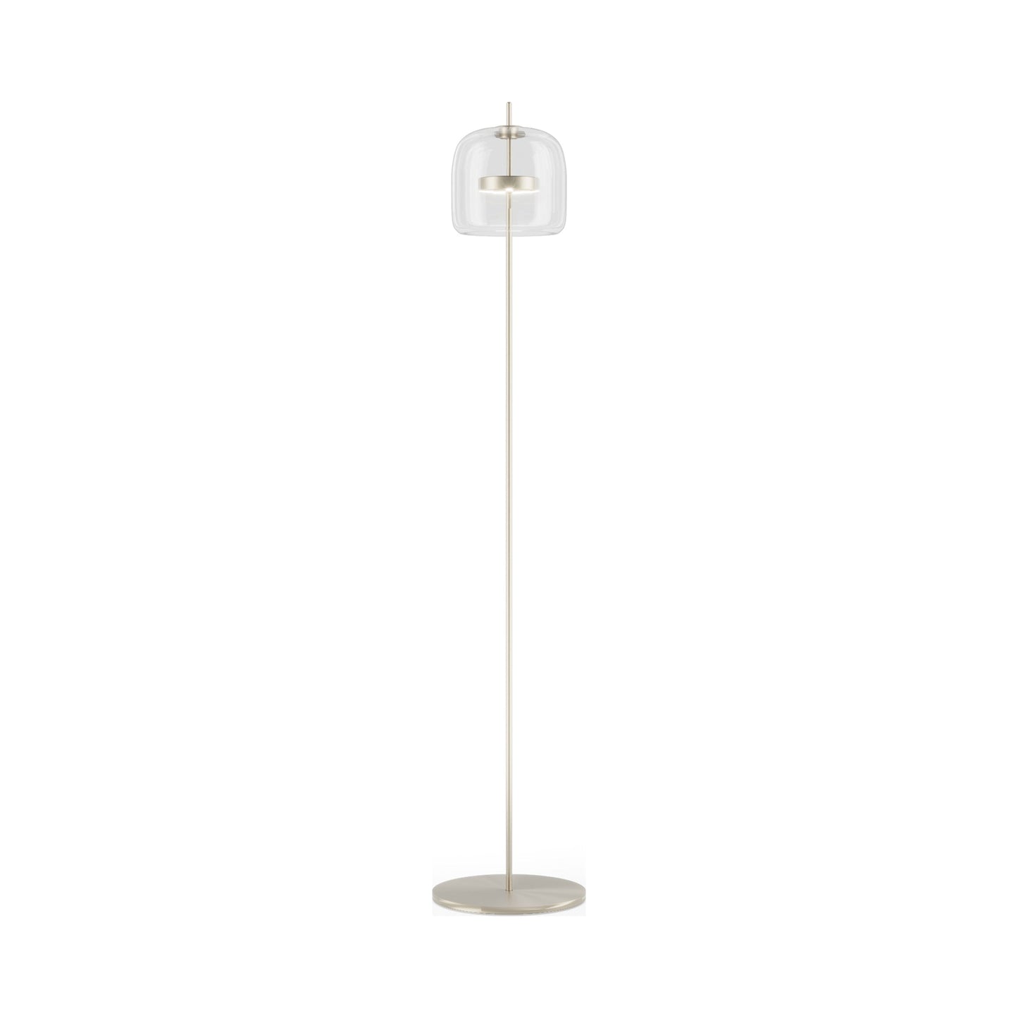 Jube LED Floor Lamp in Matt Steel/Crystal Transparent.