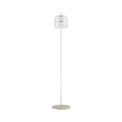 Jube LED Floor Lamp in Matt Steel/Crystal Transparent.