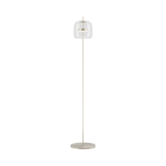 Jube LED Floor Lamp in Matt Steel/Crystal Transparent.