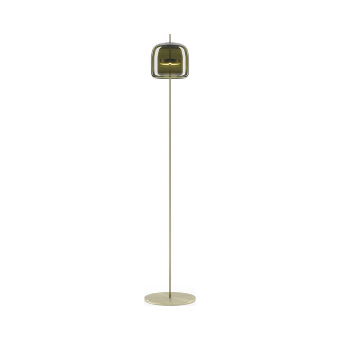 Jube LED Floor Lamp in Matt Gold/Old Green Transparent.