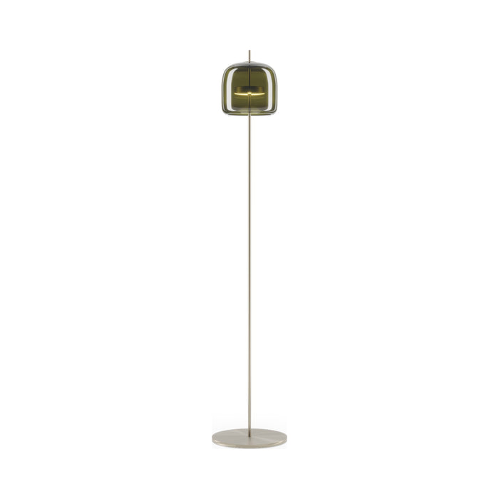 Jube LED Floor Lamp in Matt Steel/Old Green Transparent.