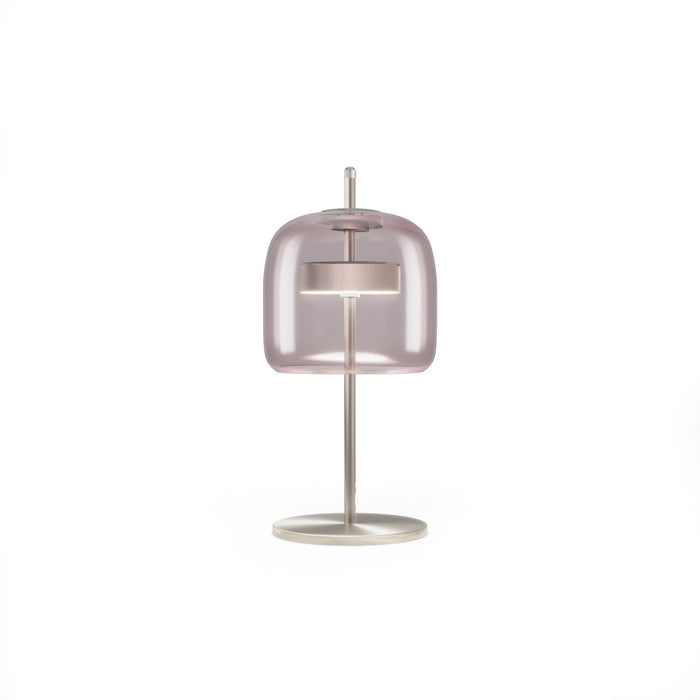 Jube LED Table Lamp in Light Amethyst Transparent/Matt Steel (Small).