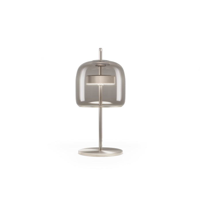 Jube LED Table Lamp in Smoky Transparent/Matt Steel (Small).