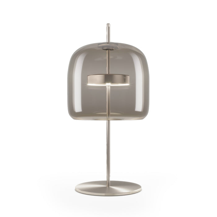 Jube LED Table Lamp in Smoky Transparent/Matt Steel (Medium).