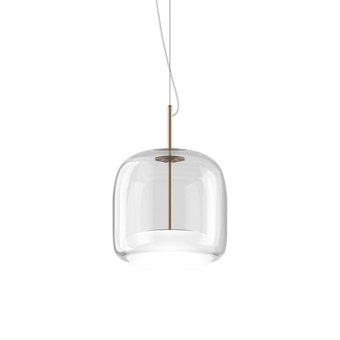 Jube P LED Pendant Light in Matt Gold/Crystal White.