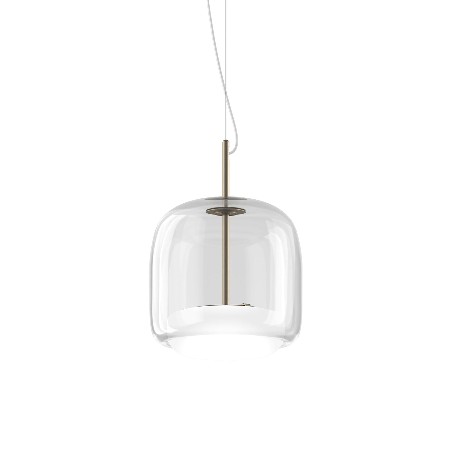 Jube P LED Pendant Light in Matt Steel/Crystal White.