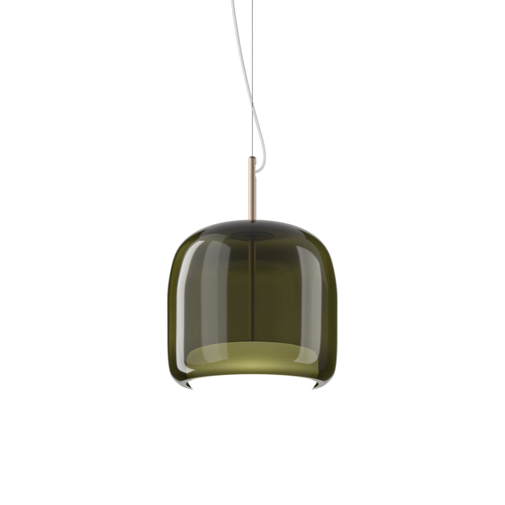 Jube P LED Pendant Light in Matt Gold/Old Green White.