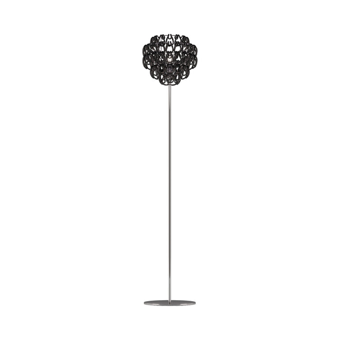 Minigiogali Floor Lamp in Black/Glossy Chrome.