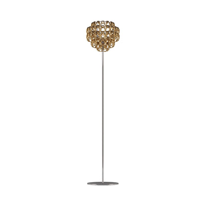 Minigiogali Floor Lamp in Crystal Gold/Glossy Chrome.