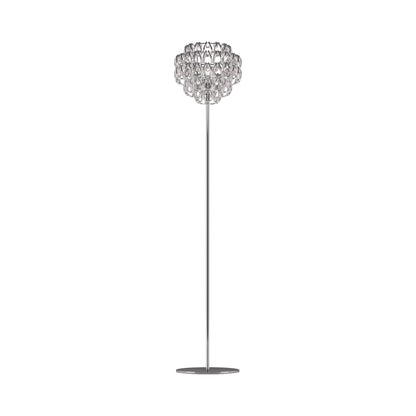 Minigiogali Floor Lamp in Crystal Silver/Glossy Chrome.