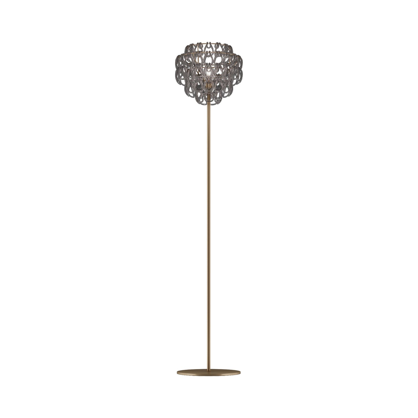 Minigiogali Floor Lamp in Crystal Smoky/Matt Bronze.