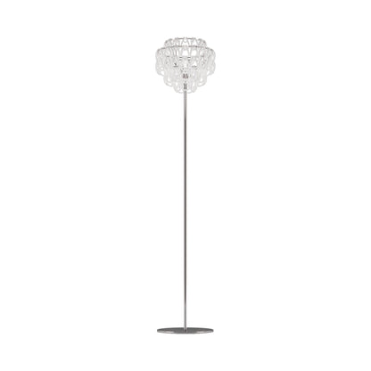 Minigiogali Floor Lamp in White/Glossy Chrome.