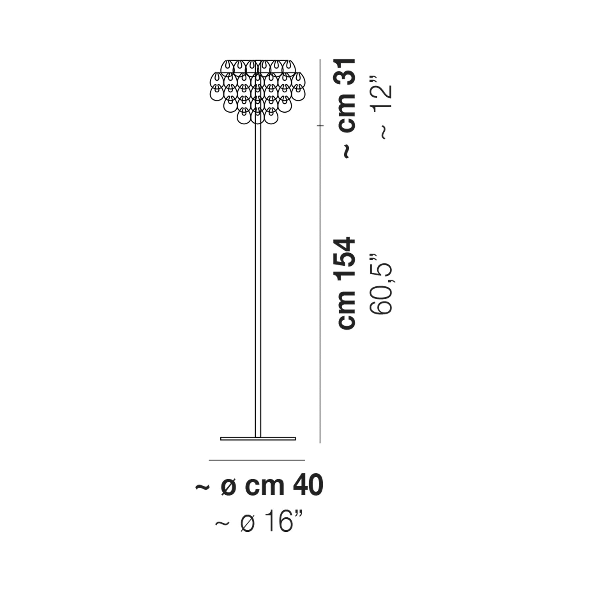 Minigiogali Floor Lamp - line drawing.