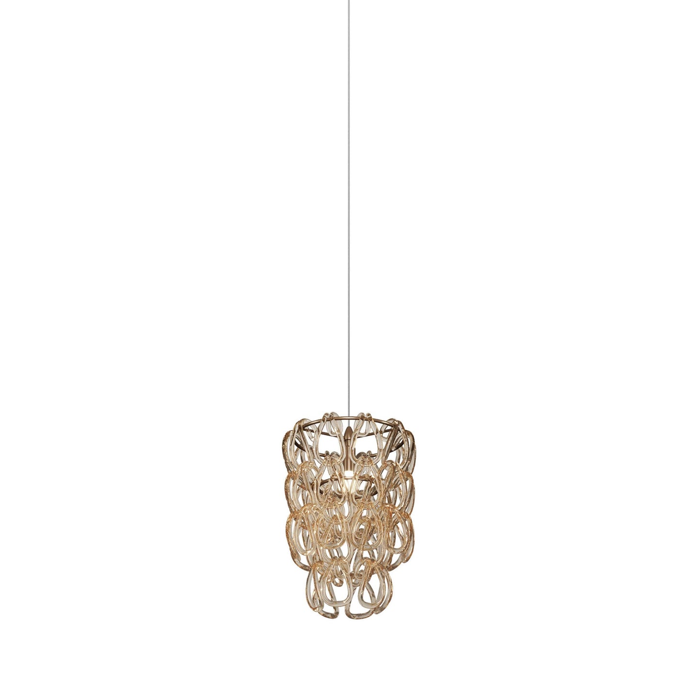 Minigiogali Pendant Light in Crystal Amber/Matt Bronze (10-Inch).