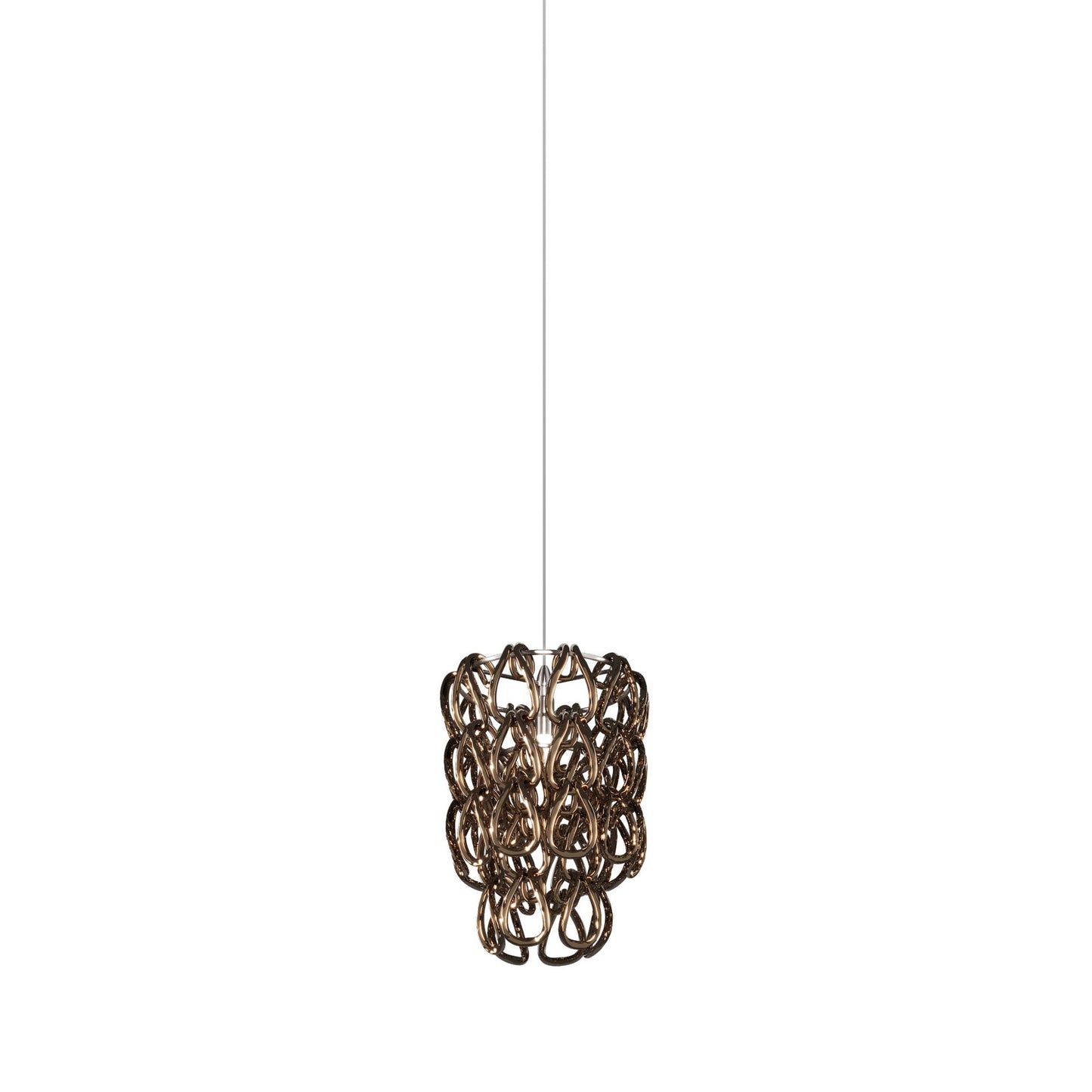 Minigiogali Pendant Light in Crystal Bronze/Glossy Chrome (10-Inch).