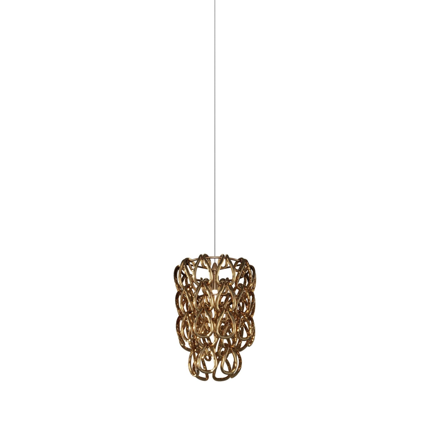 Minigiogali Pendant Light in Crystal Gold/Matt Bronze (10-Inch).