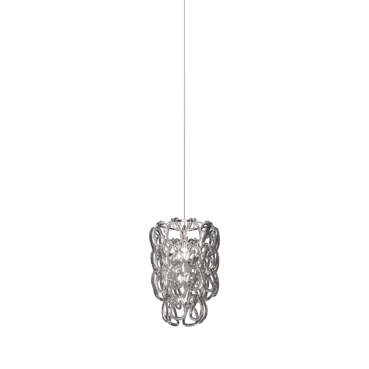 Minigiogali Pendant Light in Crystal Smoky/Glossy Chrome (10-Inch).