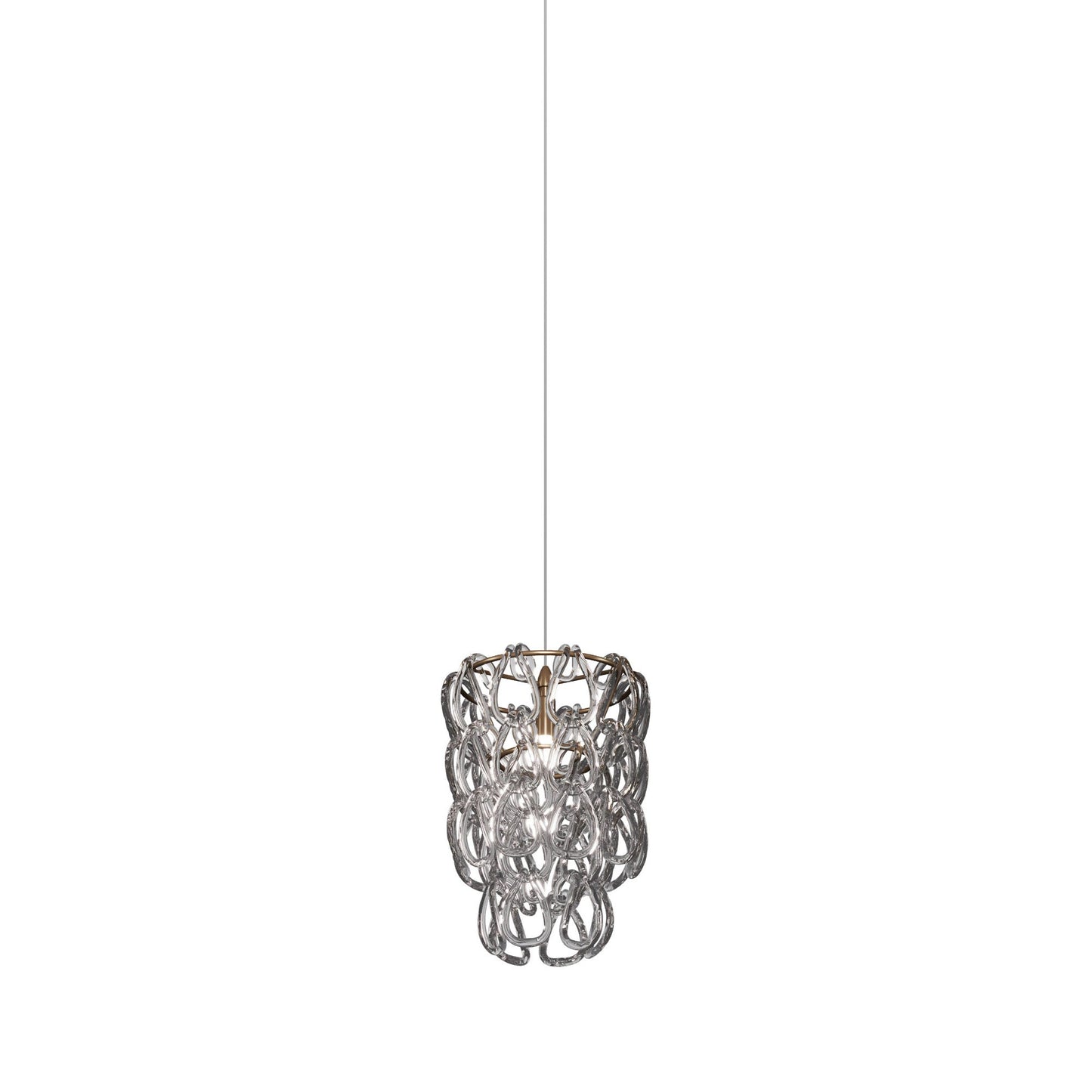 Minigiogali Pendant Light in Crystal Smoky/Matt Bronze (10-Inch).