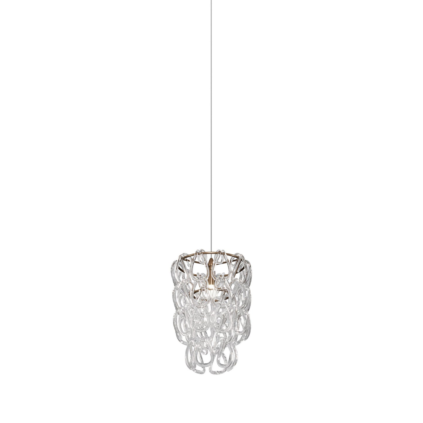 Minigiogali Pendant Light in Crystal Transparent/Matt Bronze (10-Inch).