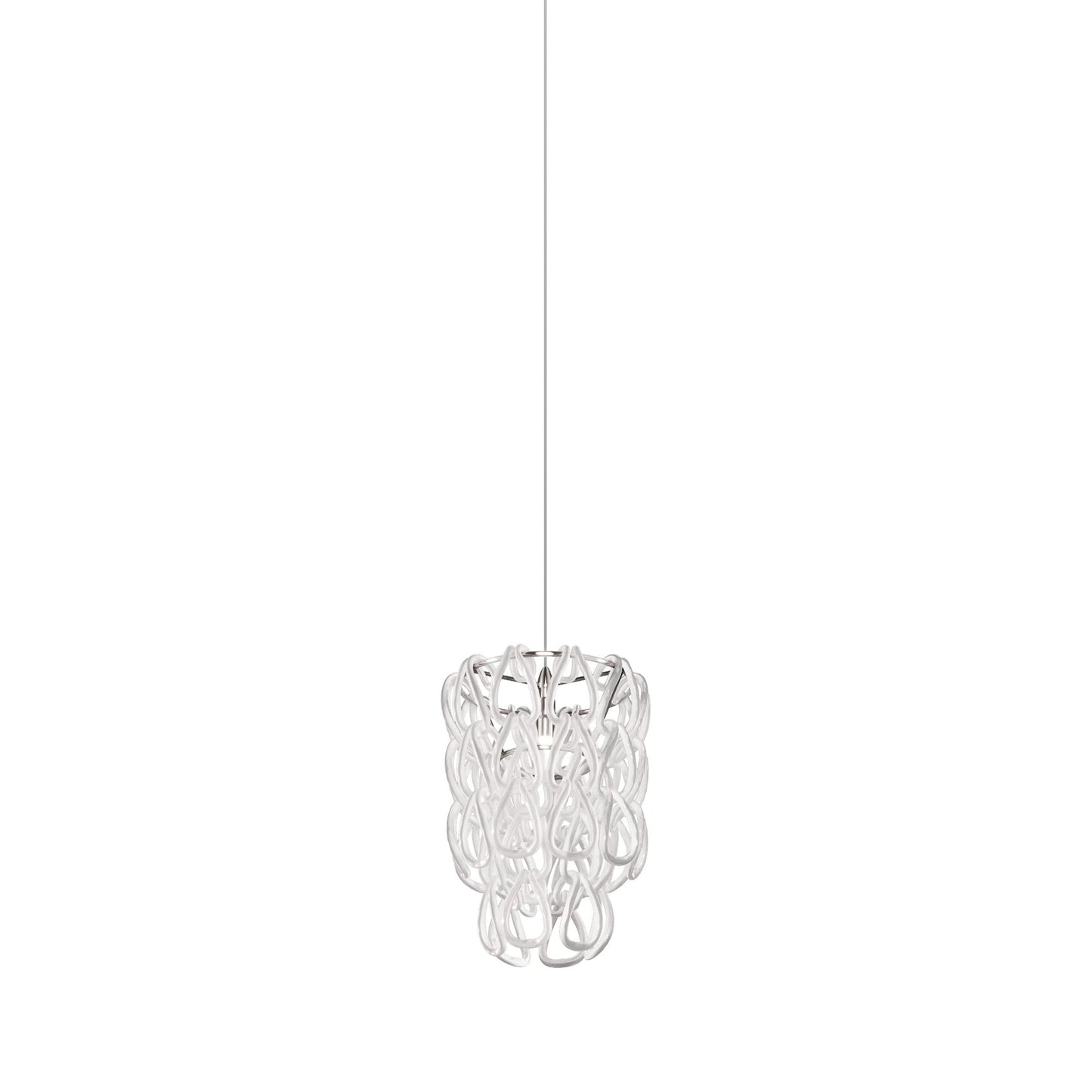 Minigiogali Pendant Light in White/Glossy Chrome (10-Inch).