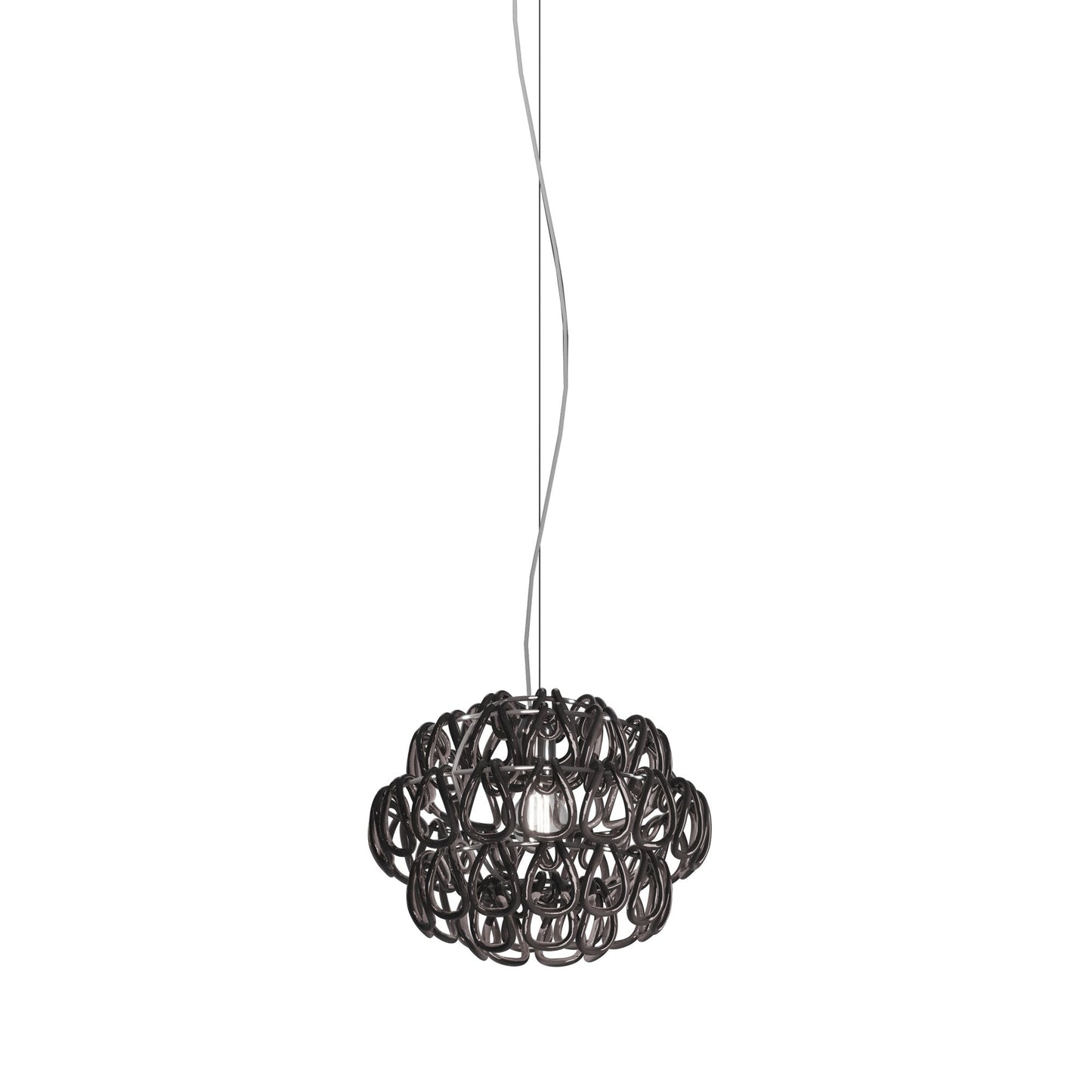 Minigiogali Pendant Light in Black/Glossy Chrome (14-Inch).