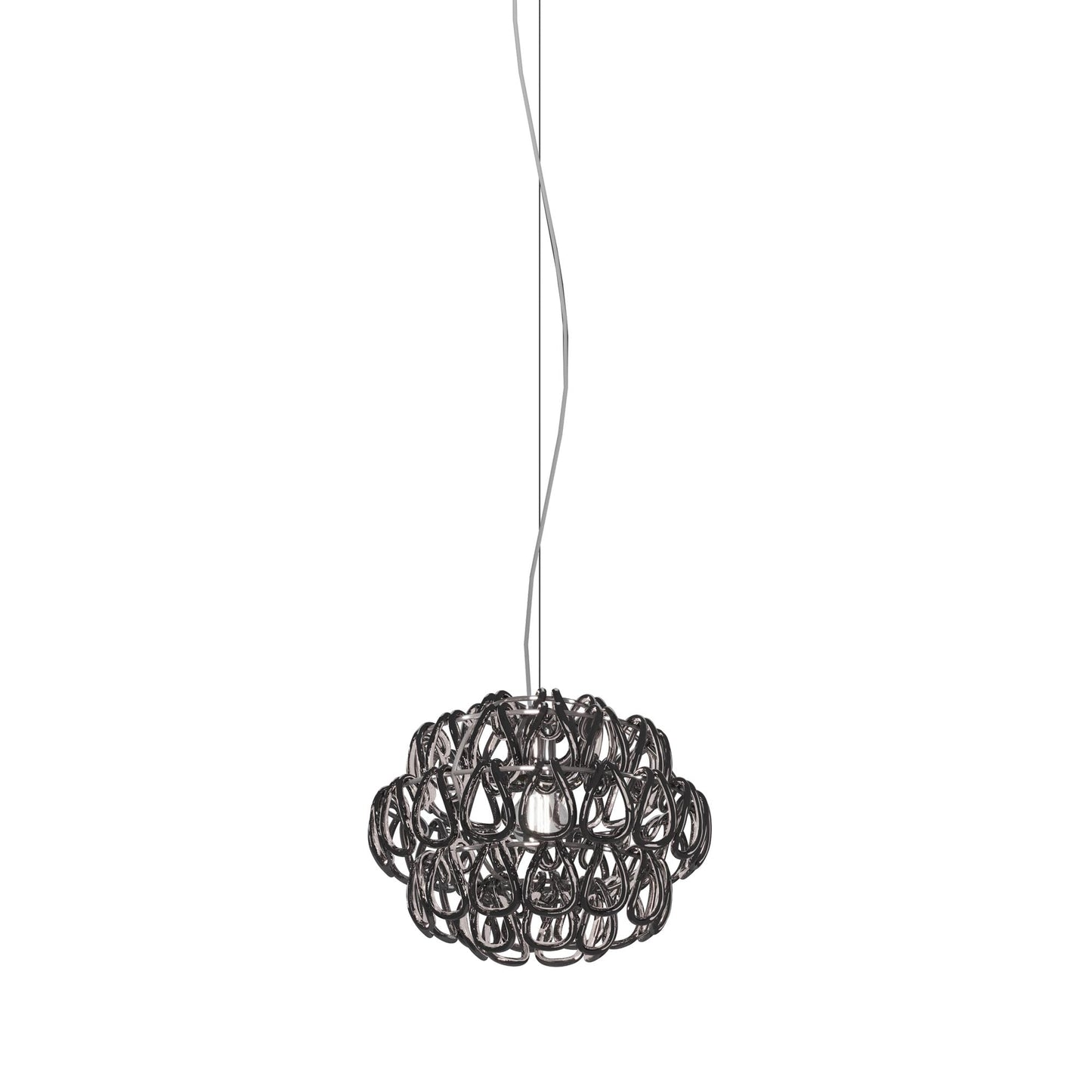 Minigiogali Pendant Light in Crystal Black Nickel/Glossy Chrome (14-Inch).