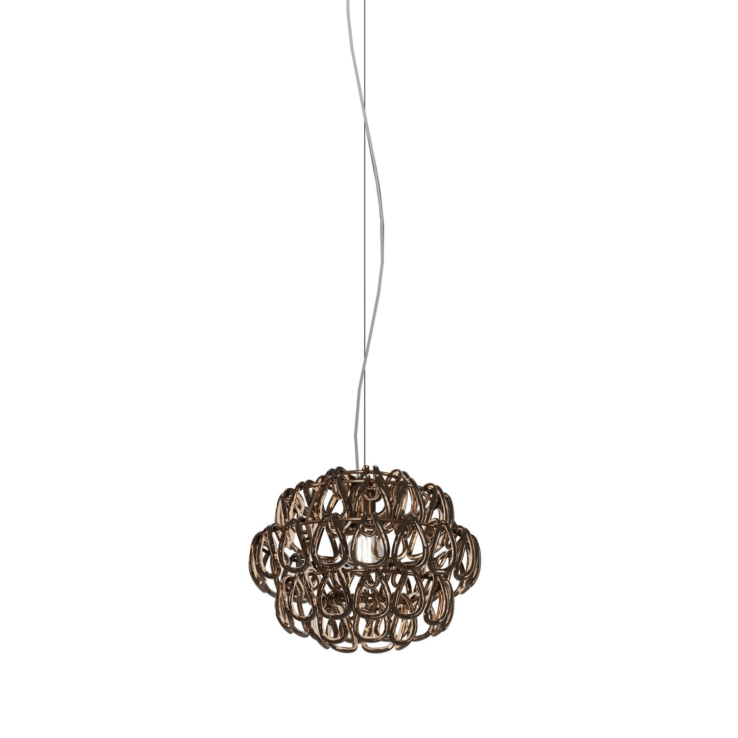 Minigiogali Pendant Light in Crystal Bronze/Matt Bronze (14-Inch).