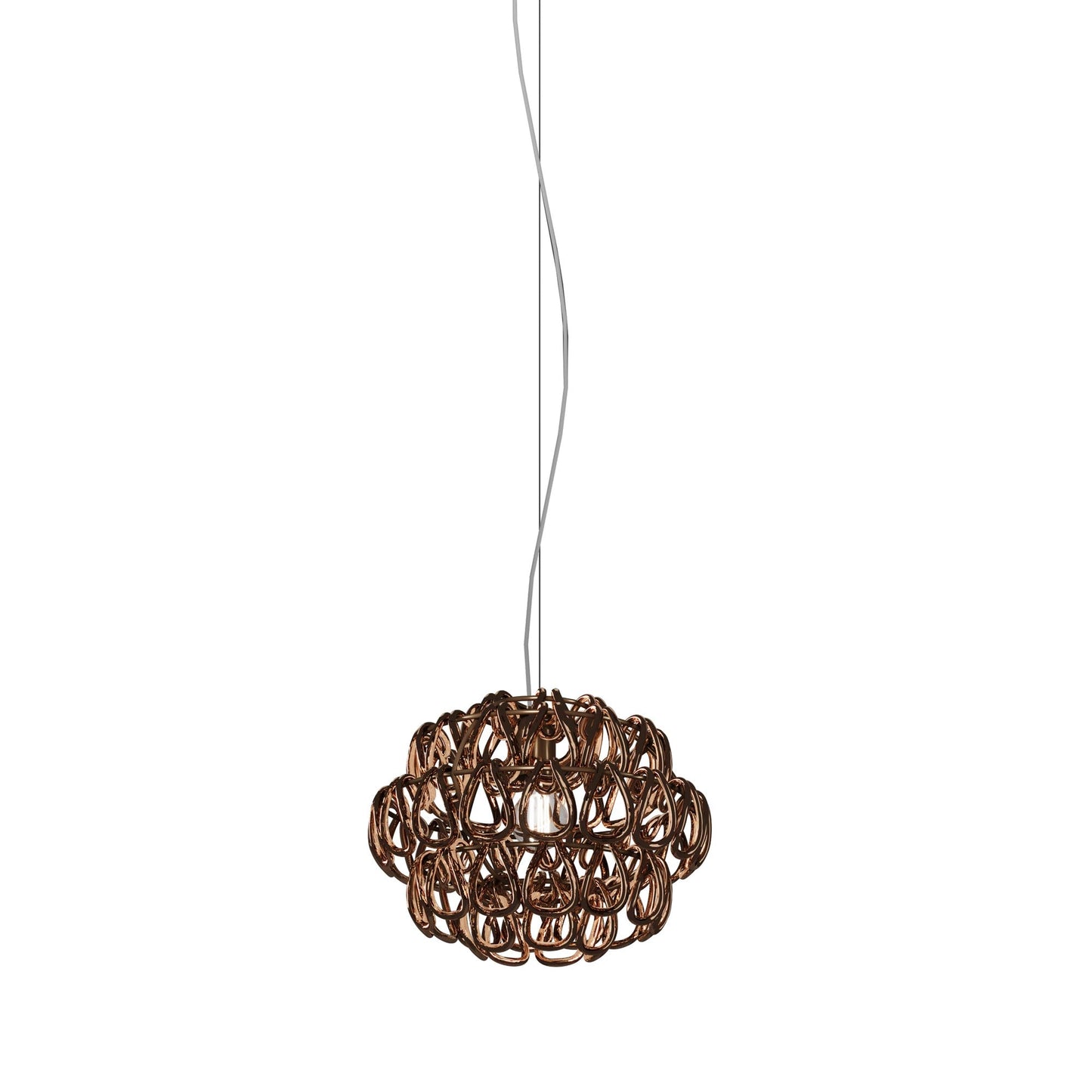 Minigiogali Pendant Light in Crystal Copper/Matt Bronze (14-Inch).