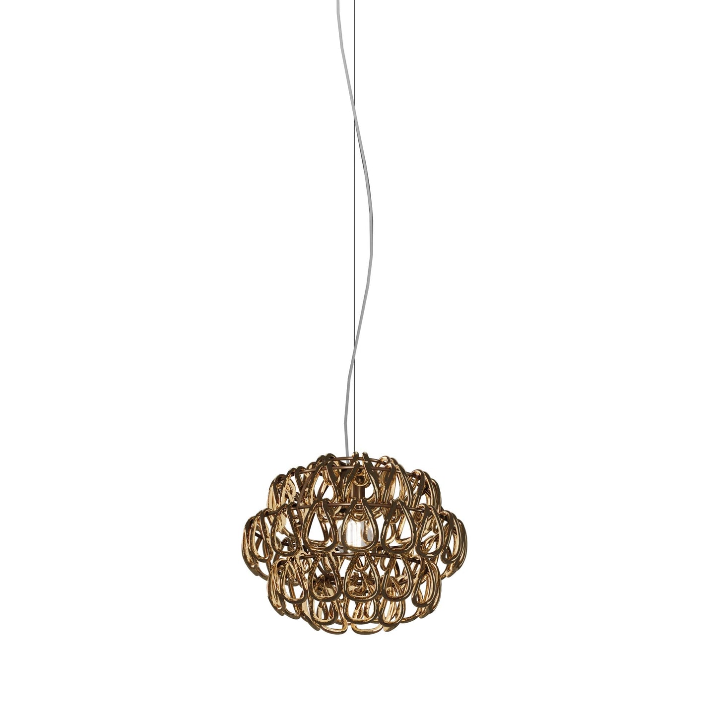 Minigiogali Pendant Light in Crystal Gold/Matt Bronze (14-Inch).