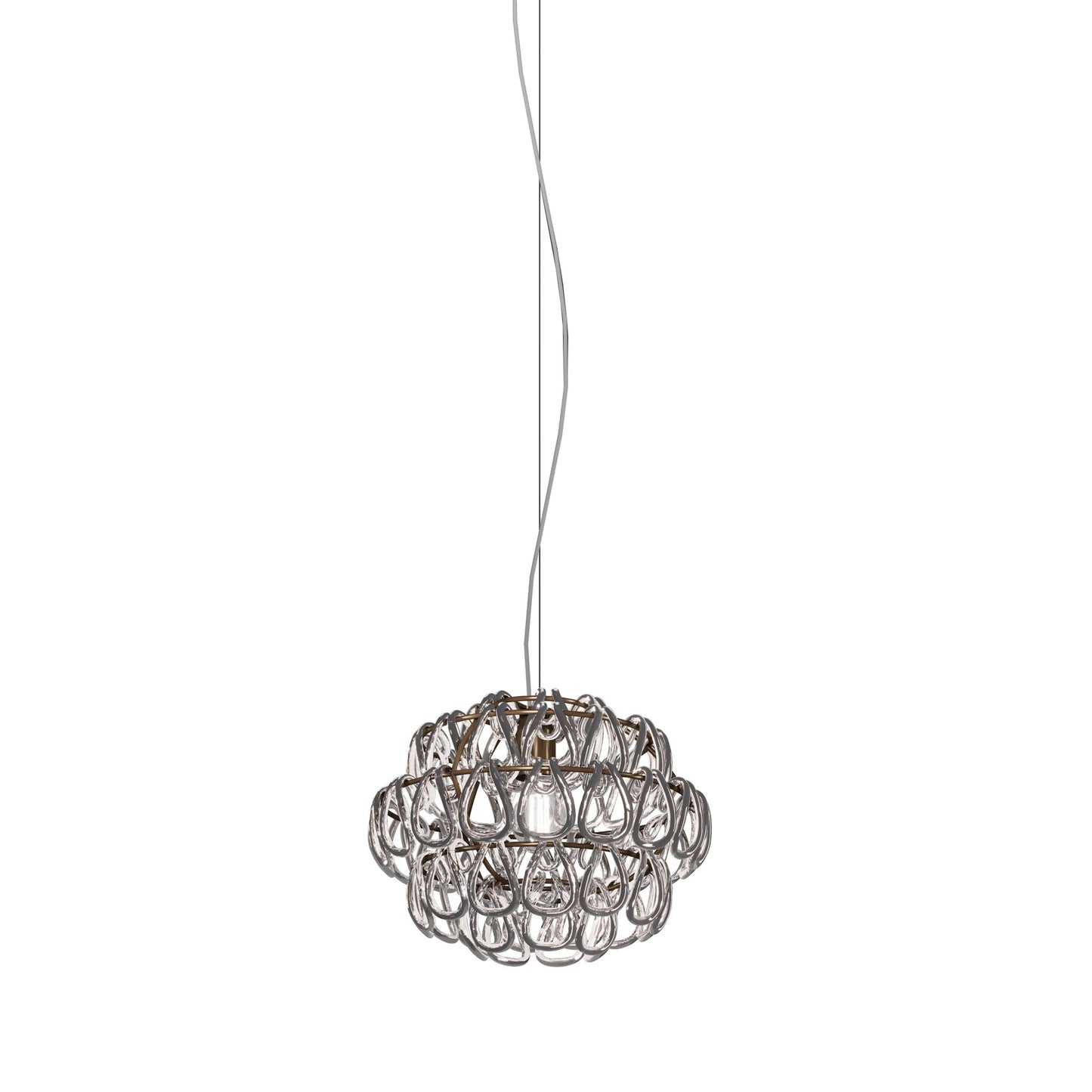 Minigiogali Pendant Light in Crystal Silver/Matt Bronze (14-Inch).