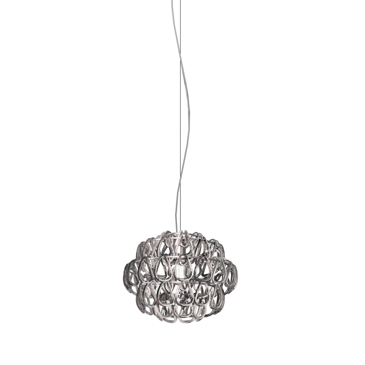 Minigiogali Pendant Light in Crystal Smoky/Glossy Chrome (14-Inch).