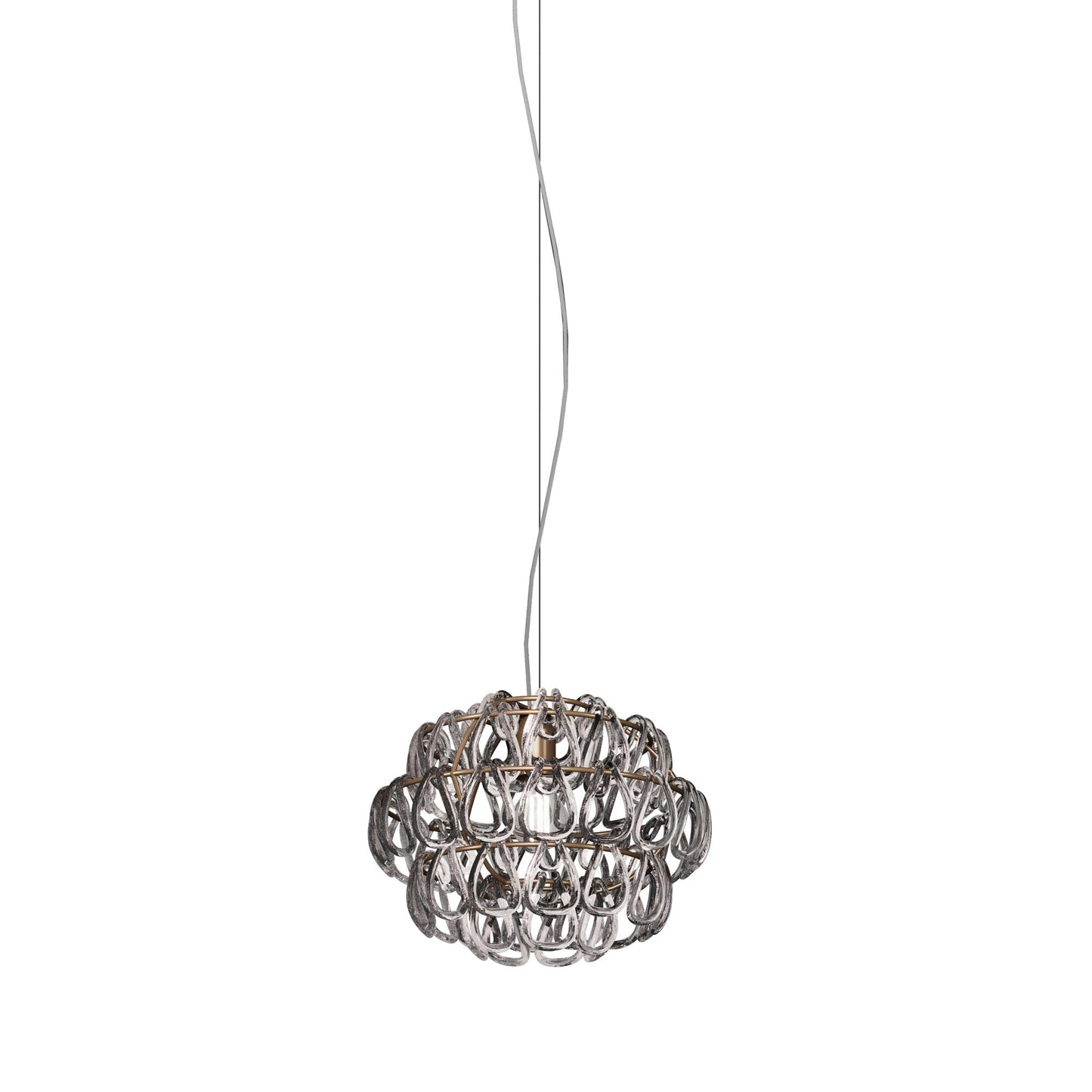 Minigiogali Pendant Light in Crystal Smoky/Matt Bronze (14-Inch).