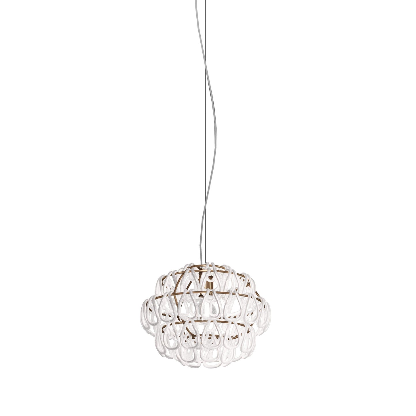 Minigiogali Pendant Light in White/Matt Bronze (14-Inch).