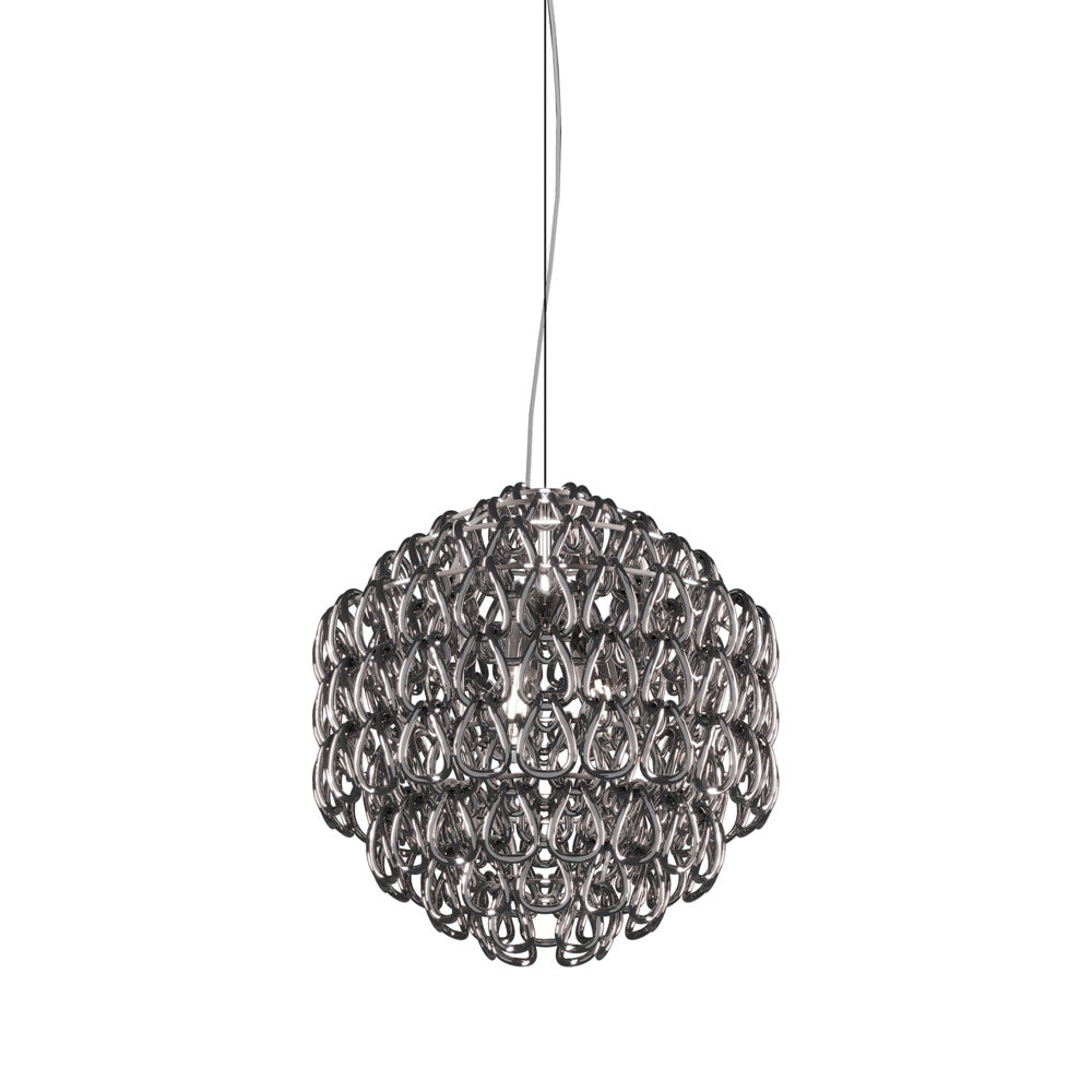 Minigiogali Pendant Light in Crystal Black Nickel/Glossy Chrome (18.5-Inch).