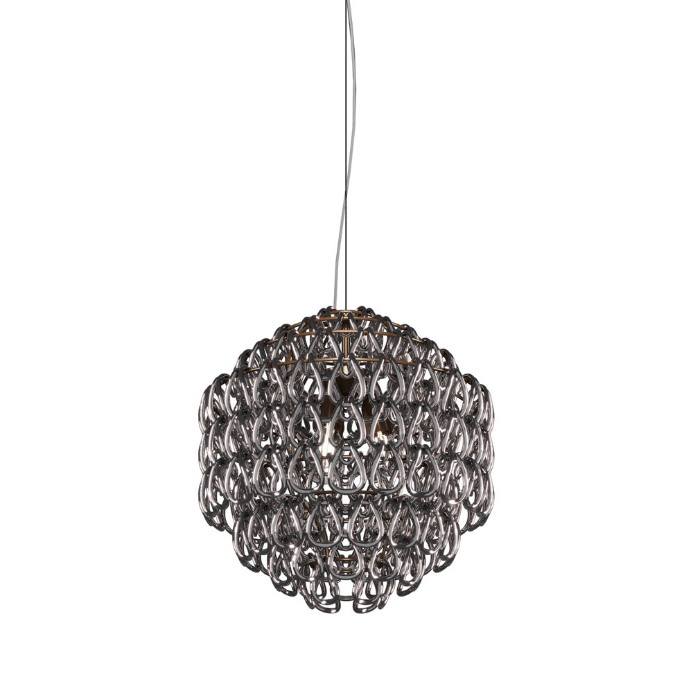 Minigiogali Pendant Light in Crystal Black Nickel/Matt Bronze (18.5-Inch).