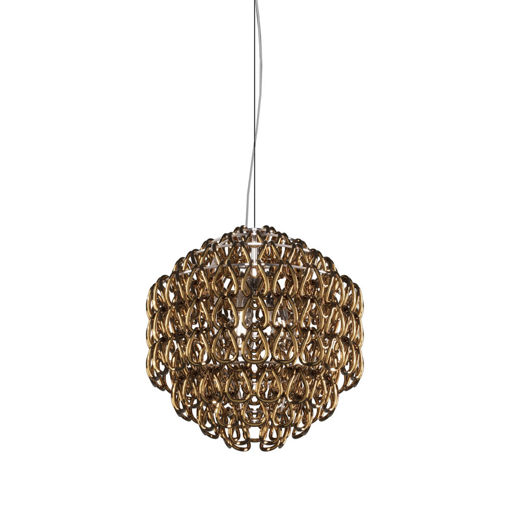 Minigiogali Pendant Light in Crystal Bronze/Glossy Chrome (18.5-Inch).