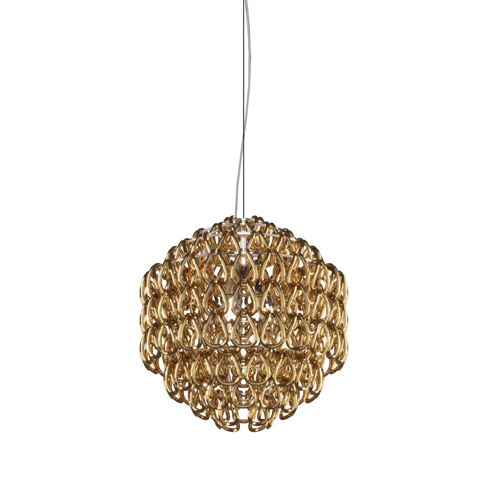 Minigiogali Pendant Light in Crystal Gold/Glossy Chrome (18.5-Inch).