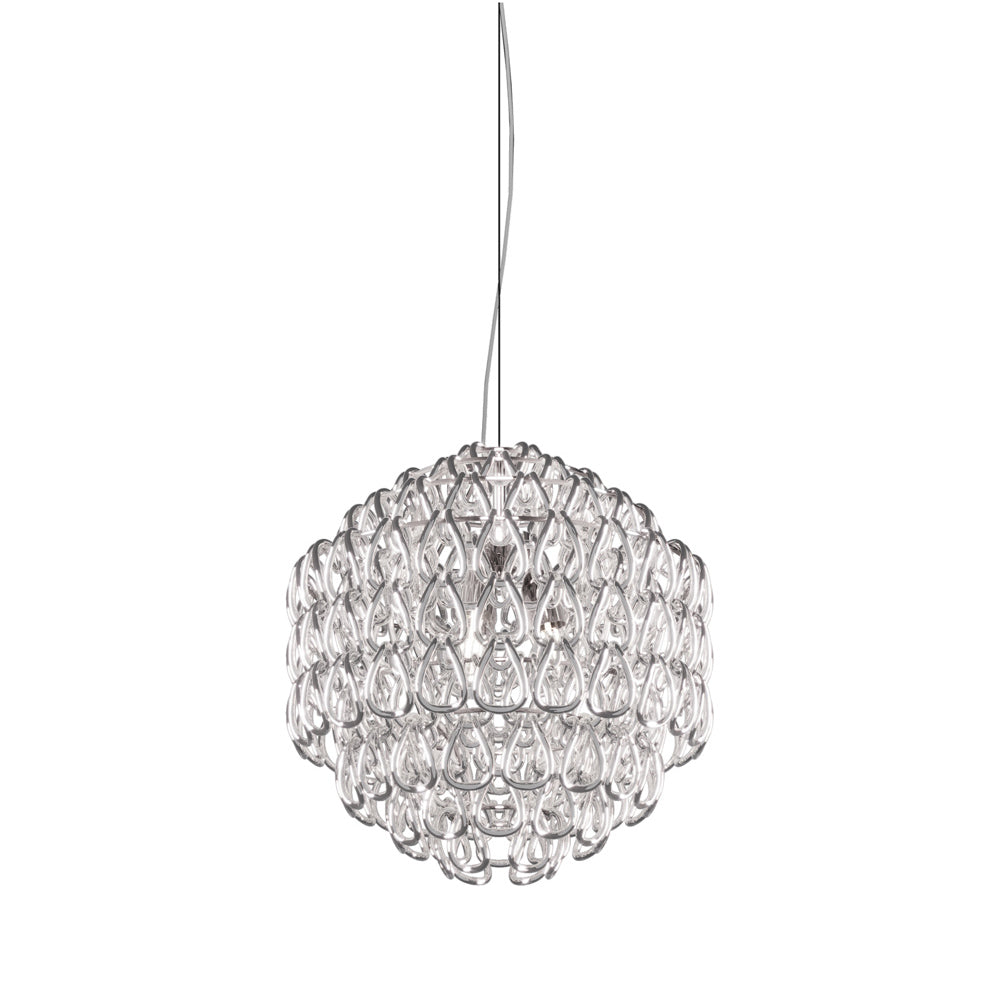 Minigiogali Pendant Light in Crystal Silver/Glossy Chrome (18.5-Inch).