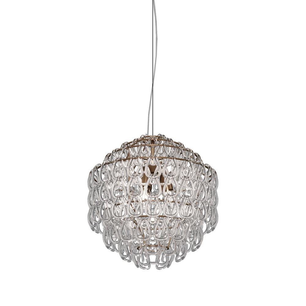 Minigiogali Pendant Light in Crystal Transparent/Matt Bronze (18.5-Inch).