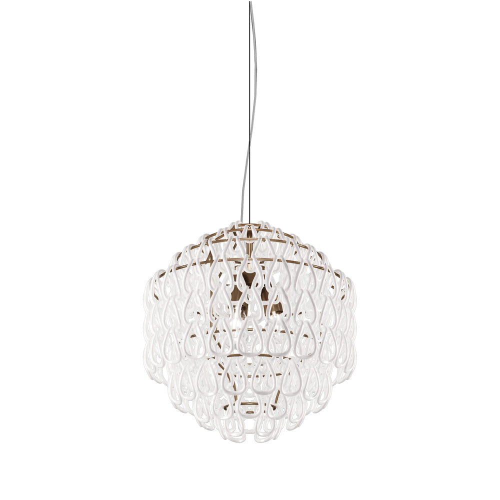 Minigiogali Pendant Light in White/Matt Bronze (18.5-Inch).