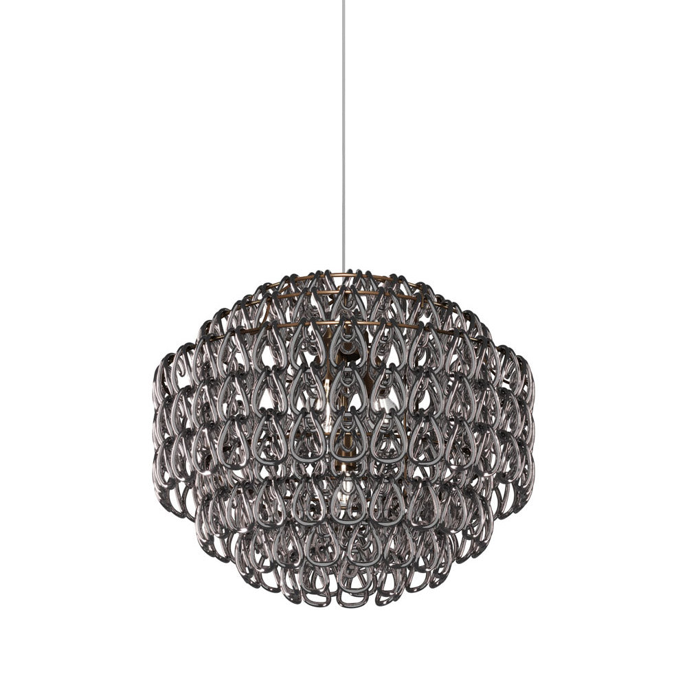 Minigiogali Pendant Light in Crystal Black Nickel/Matt Bronze (24.5-Inch).