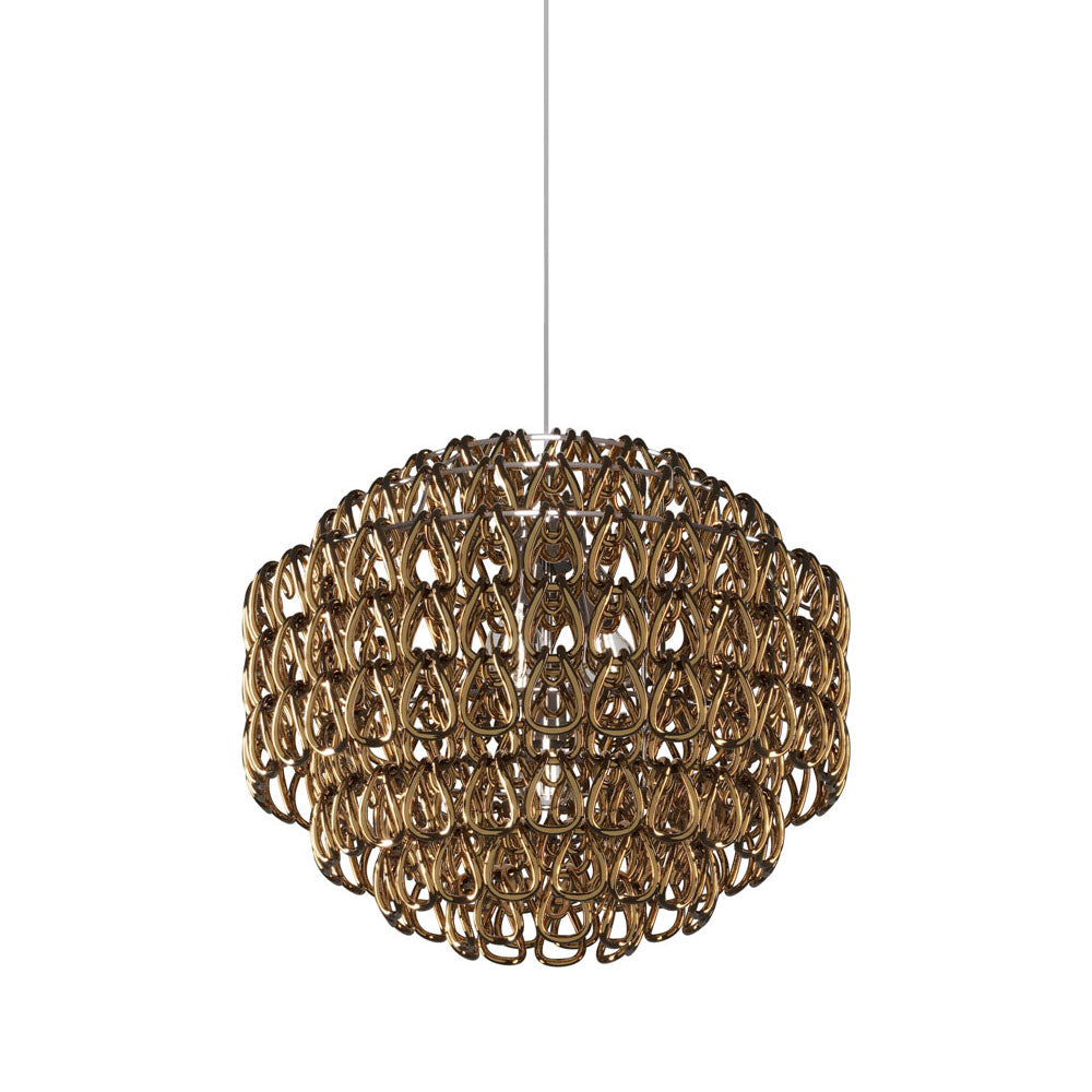 Minigiogali Pendant Light in Crystal Bronze/Glossy Chrome (24.5-Inch).