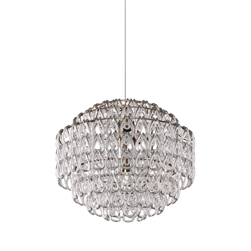 Minigiogali Pendant Light in Crystal Silver/Matt Bronze (24.5-Inch).